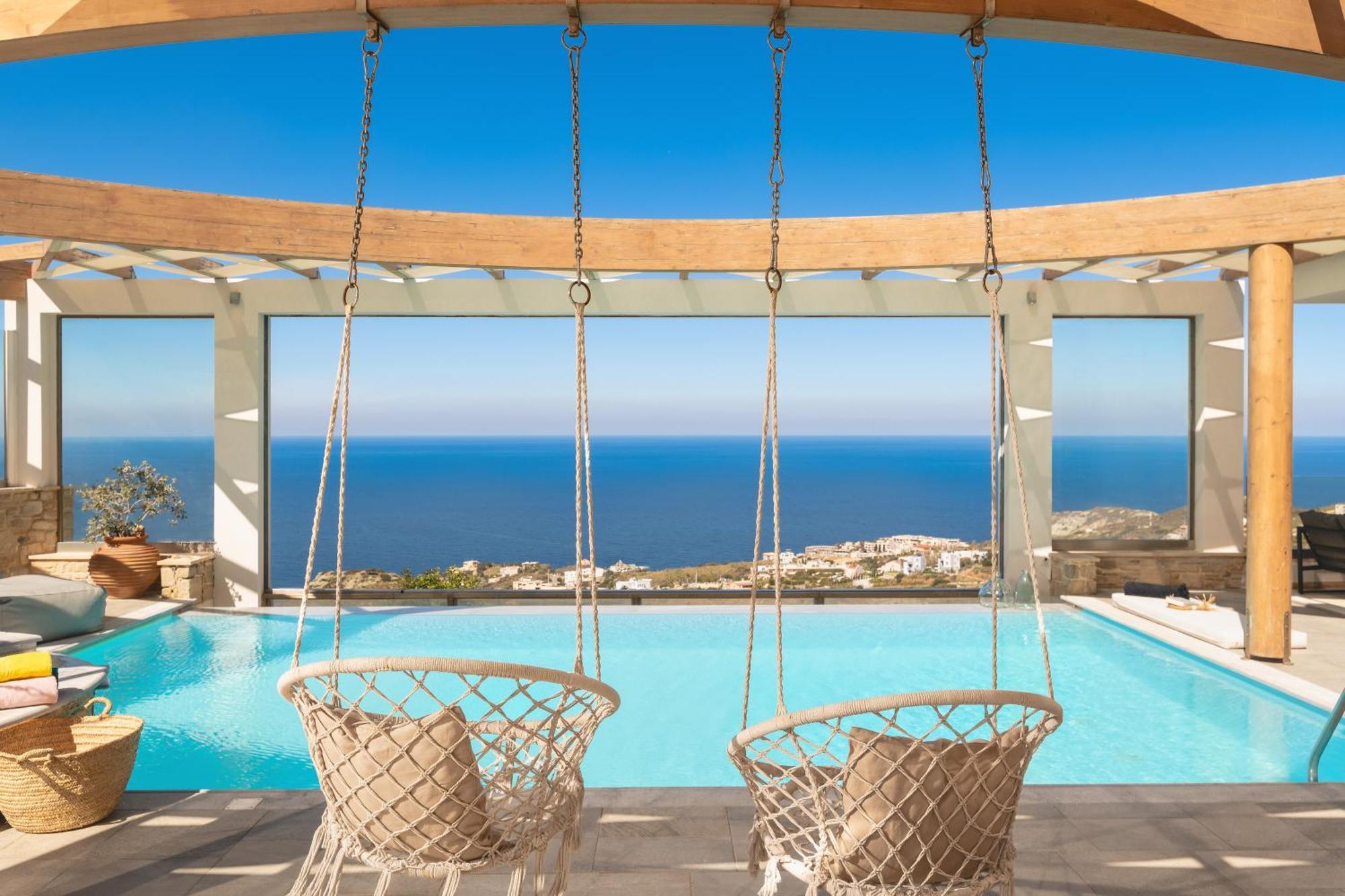 Minimalist Mediterranean Blue Key Villa With Sea View & Infinity Heated Pool 阿齐亚·佩拉加 外观 照片